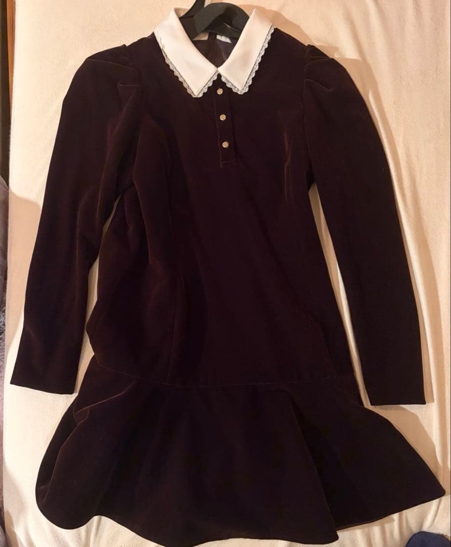 rirandture ベルベットカラーミニワンピース - メルカリ
