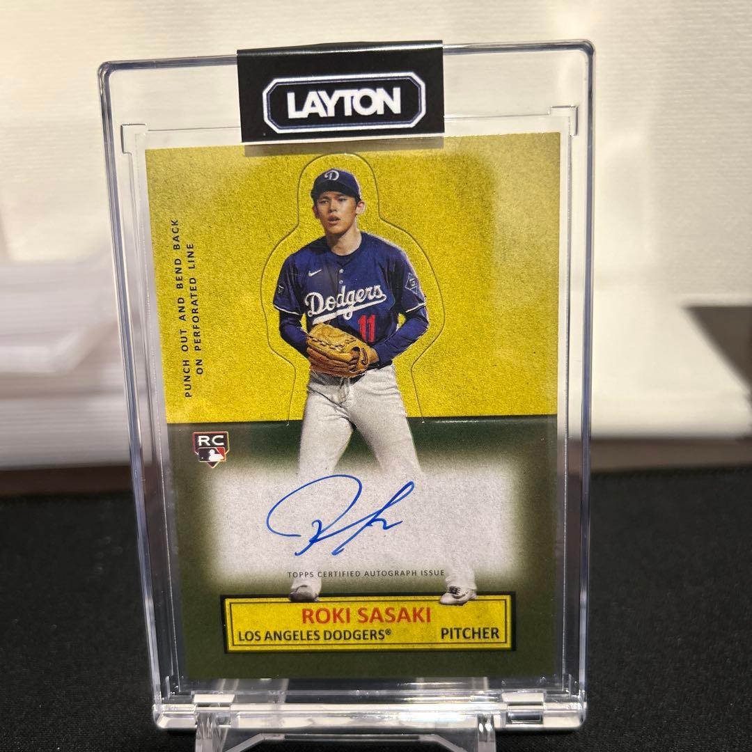 佐々木朗希 直筆サインカード ドジャース ルーキーカード オンオート