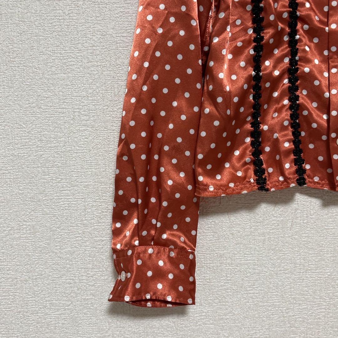 コムデギャルソン ドット柄 長袖シャツ 丸襟 オレンジ - メルカリ