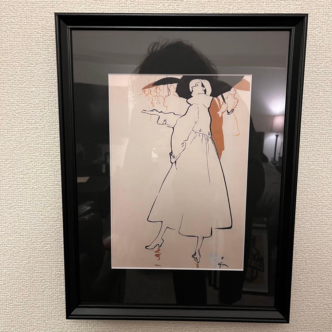 ルネグリュオーヴィンテージアートポスター家具雑貨インテリア絵画広告ビンテージ 5 ルネ・グリュオー 1960年代 フランス ヴィンテージ 雑誌 広告 額付