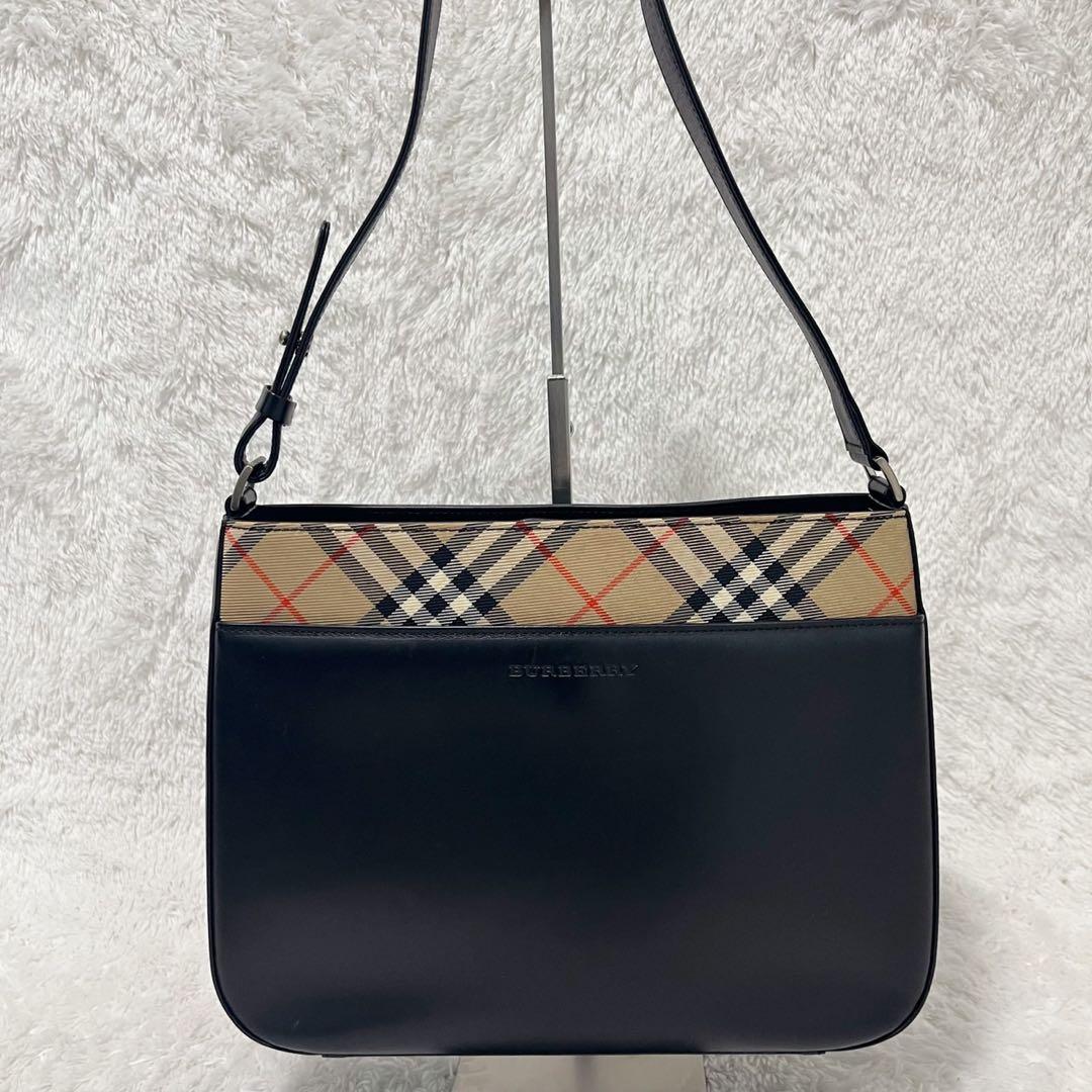 美品 バーバリー ワンショルダーバッグ レザー ノバチェック - メルカリ