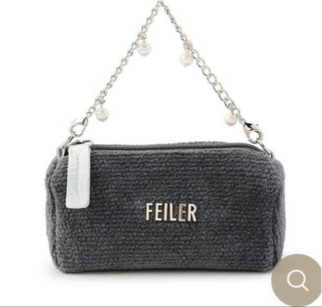 新品未開封 フェイラー チェーンつきポーチ ユニ グレー - メルカリ