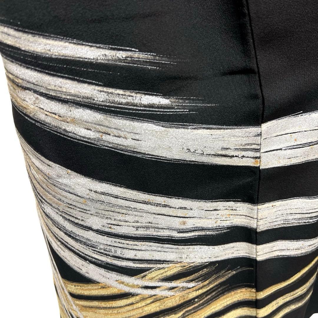 黒留袖 五つ紋 比翼付き 金糸 銀糸 金彩 銀彩 渦巻き 着物 103b d