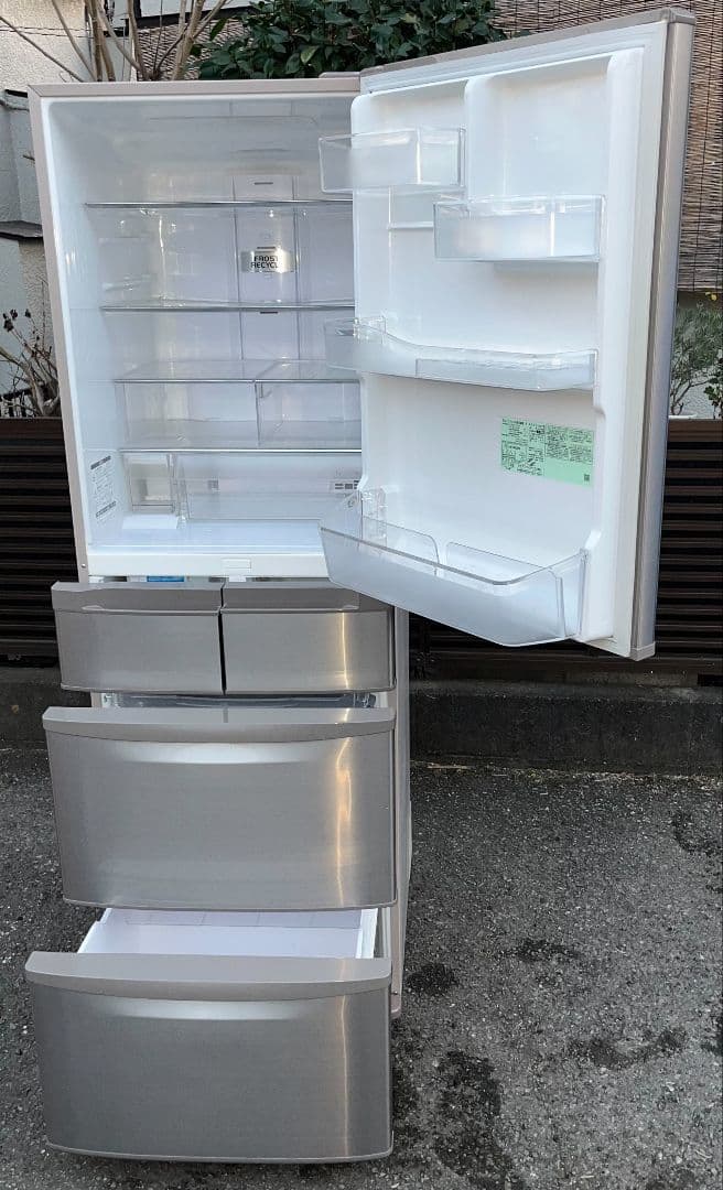 日立大型5ドア冷凍冷蔵庫401L節電モードLED照明自動製氷機能付き2017年
