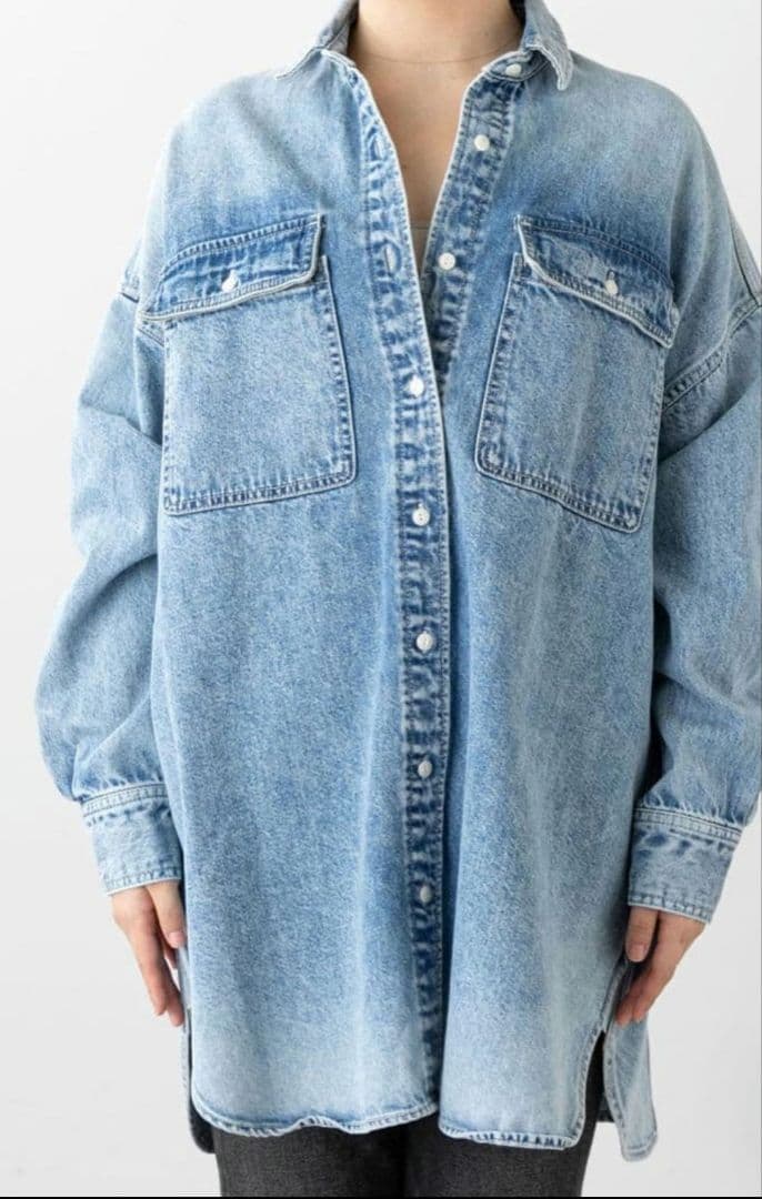 ウィムガゼット ケミカルデニムシャツ オーバーサイズ デニムシャツ