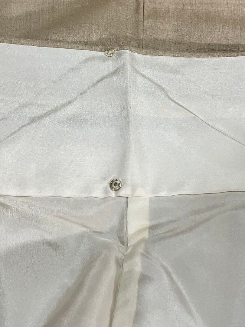 結城紬 手描き訪問着 奥順特製 はたおり娘 花文 証紙 美品 イ6665