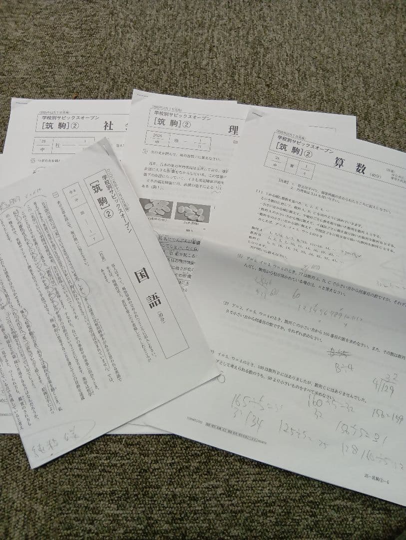 サピックス2025年 学校別サピックスオープン（開成①②/筑駒②/渋