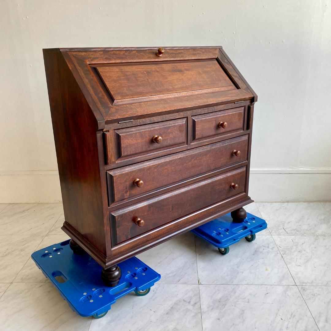 松本民芸家具 ライティングビューロー デスク 書斎机 民芸家具 無垢材