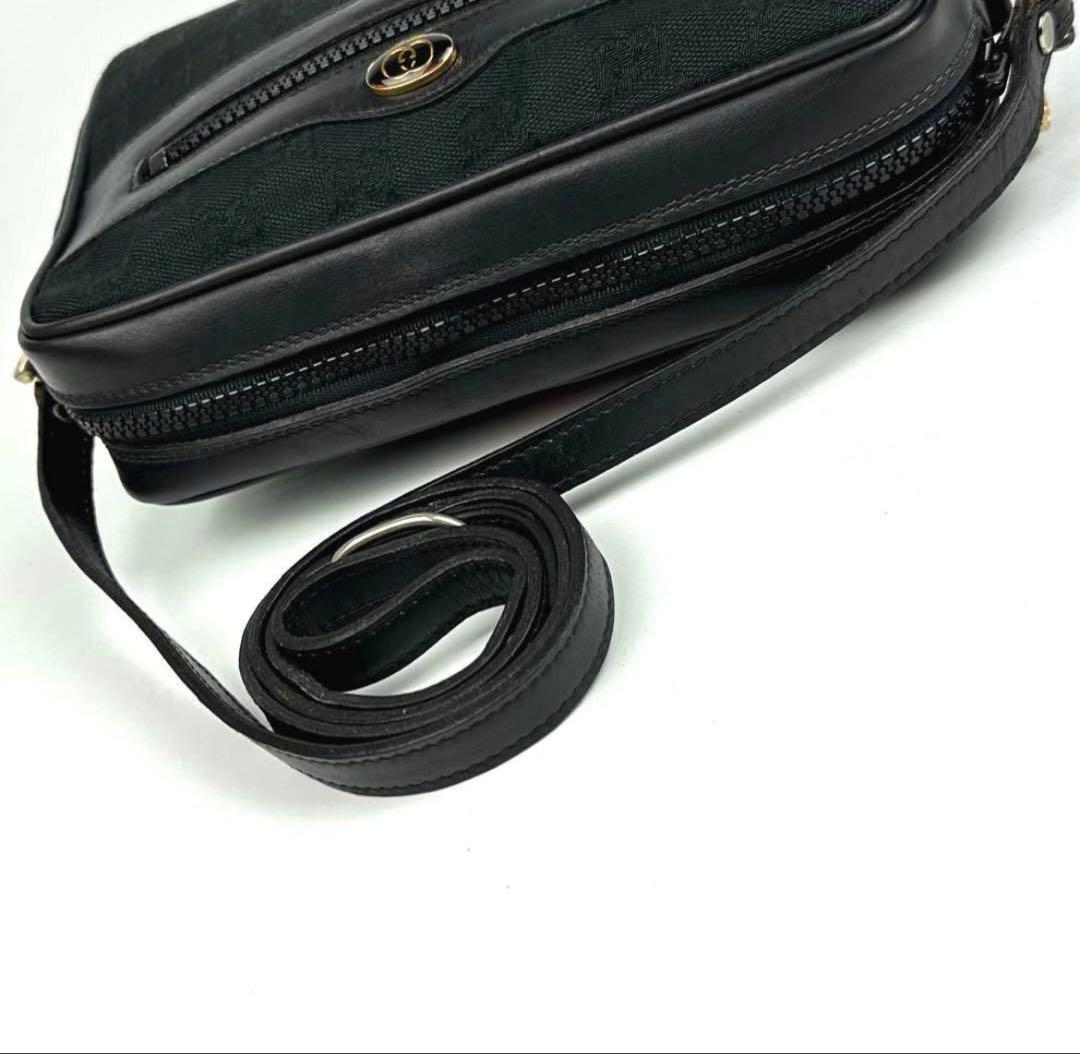 美品□グッチ ショルダーバッグ シェリーライン GGキャンバス クロス