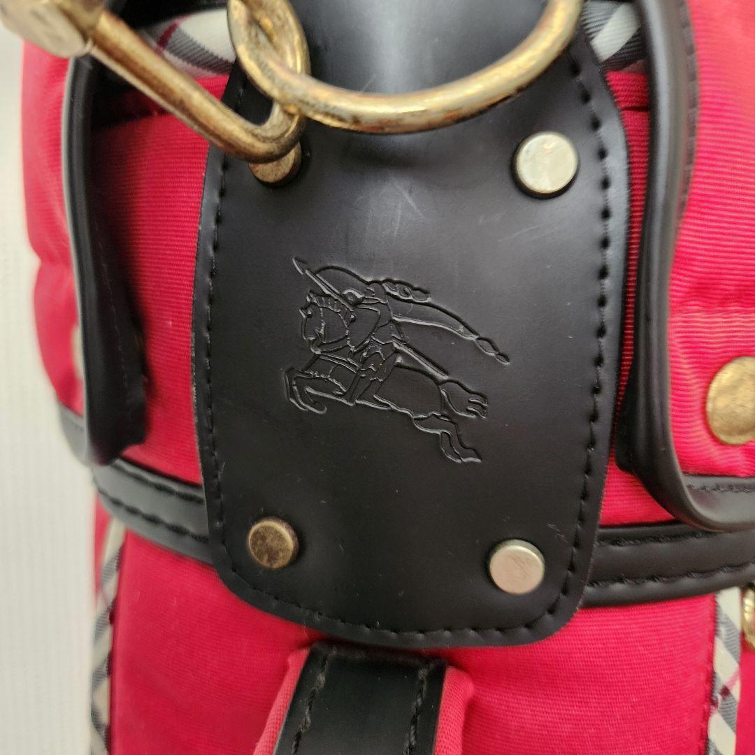 Burberry Golfバーバリーキャディバッグ赤ノバチェック美品ゴルフ