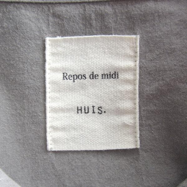 e*7様 美品 HUIS.／ハウス☆ コットン ロングシャツ グレー F