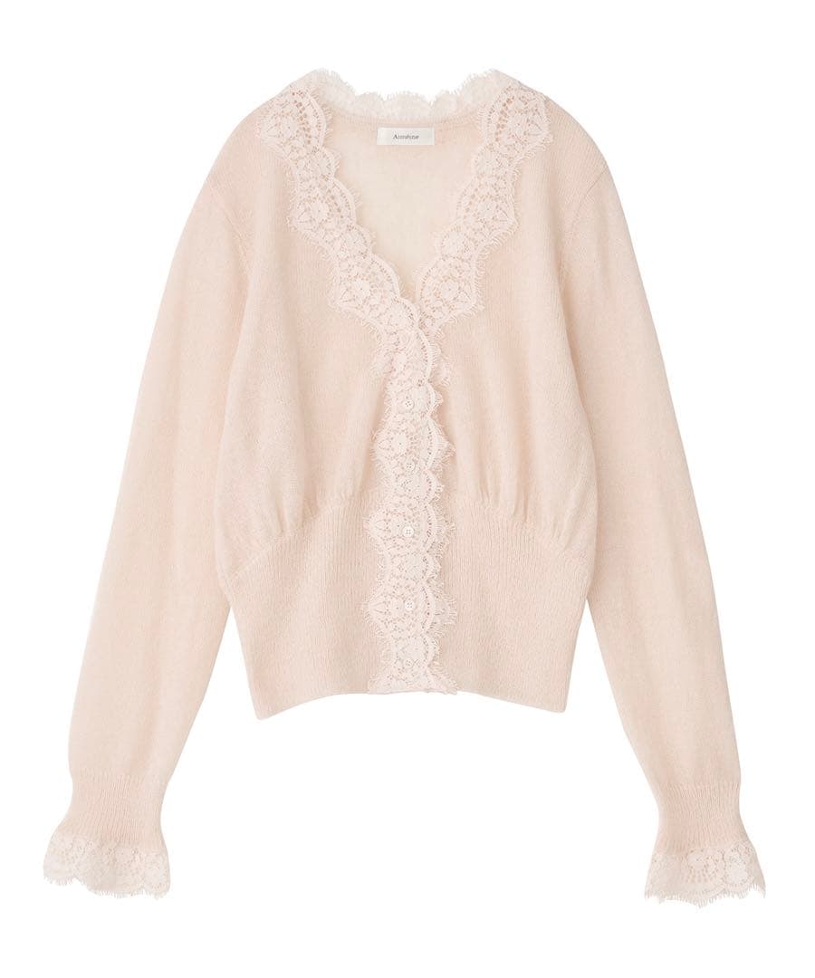 Aiméine シアーモヘヤレースカーディガン Aimeine - メルカリ