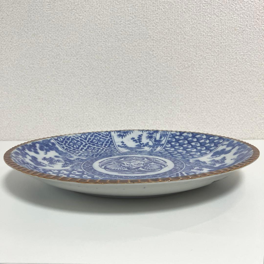 古伊万里？ イゲ皿 松竹梅紋 染付印判 大皿 - メルカリ