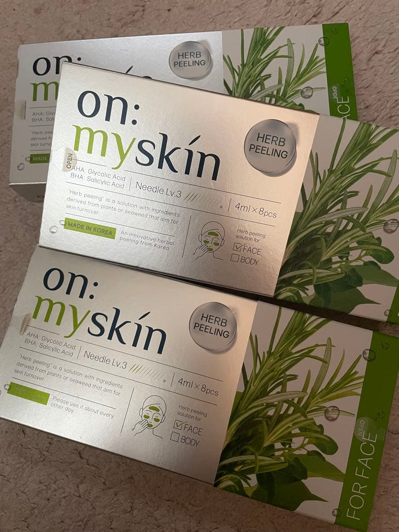 on: myskin ハーブピーリング 4ml x 8pcs 3箱セット Amazon.co.jp: 【公式】on:myskin body用│自宅でハーブピーリング