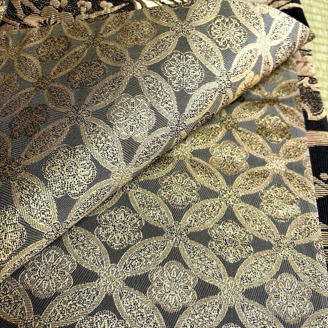 正絹　袋帯【金華山織】《波　吉祥うさぎ》