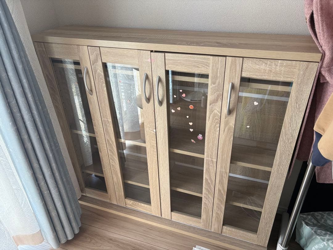 ナチュラルウッド ガラス扉本棚【受取りに来れる方に譲り】 ナチュラルウッド ガラス扉本棚【受取りに来れる方に譲り】 ナチュラル