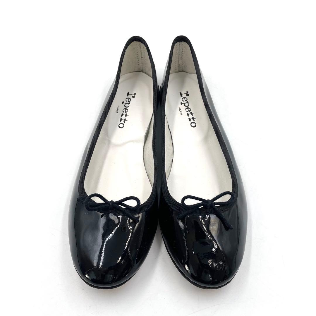 《未使用品》レペット フラットパンプス バレエシューズ エナメル ブラック 39