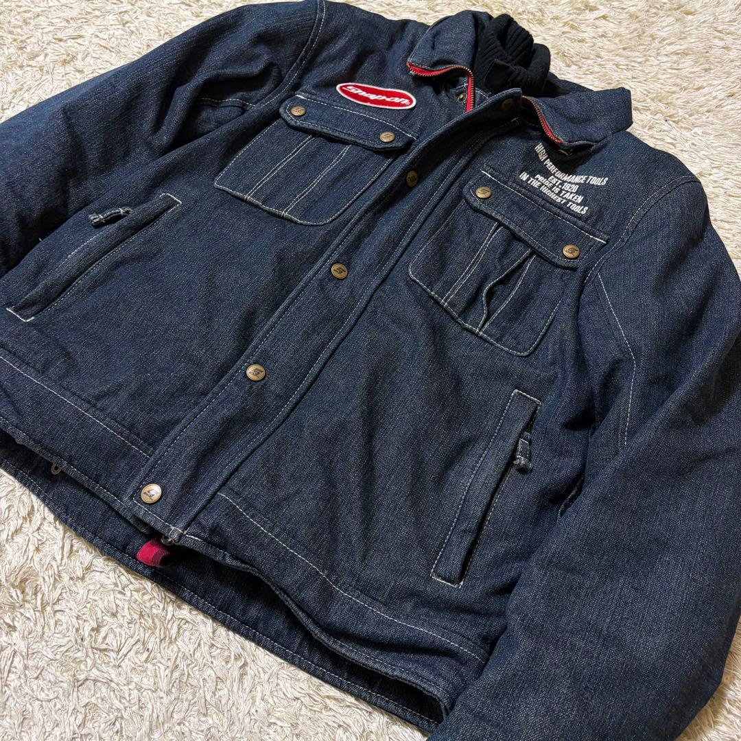 スナップオン Snap-on デニム バイクジャケット 中綿 冬 ライディング