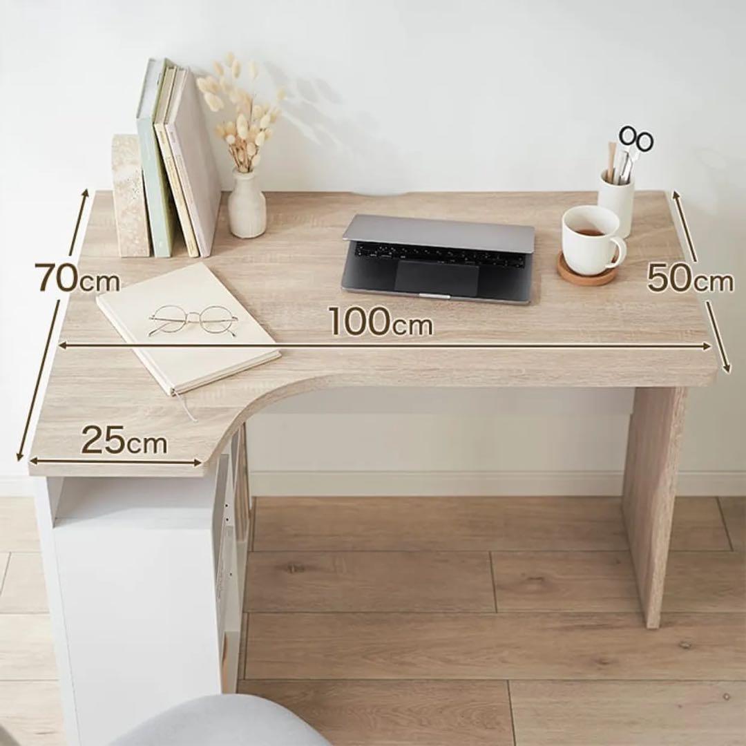 LOWYA ロウヤ L字型 デスク オーク ホワイト - メルカリ