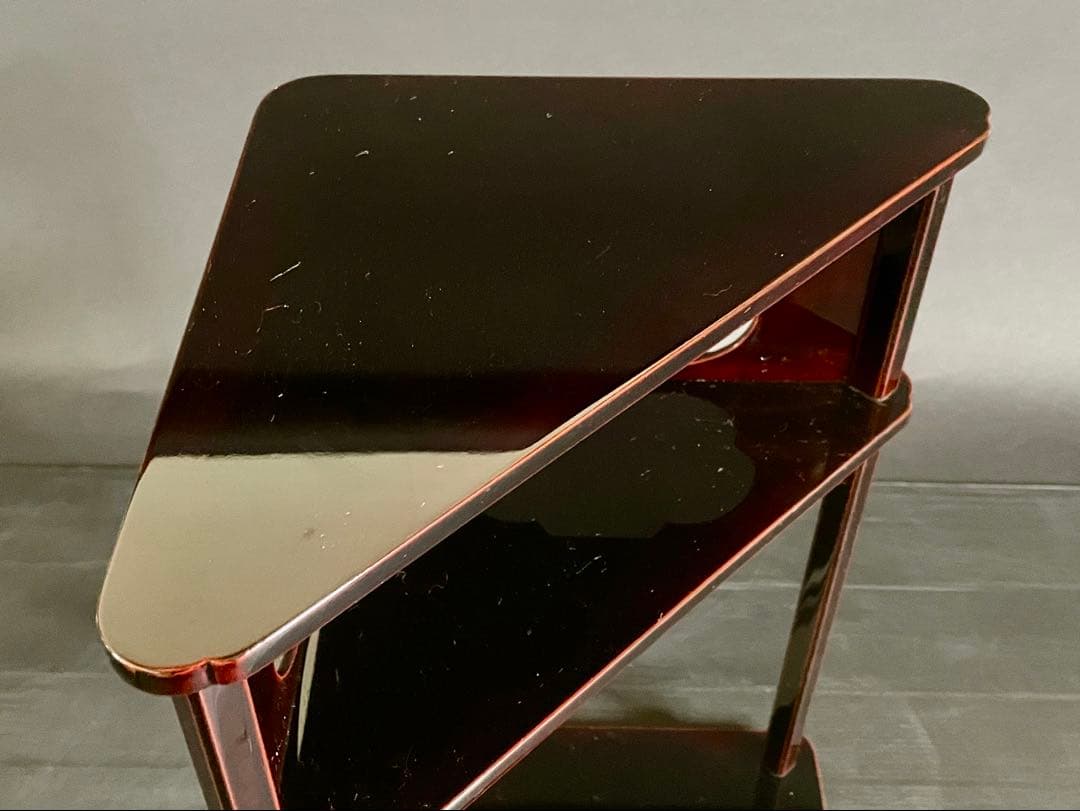 びひ】「母」 表千家 惺斎好 溜塗 好文棚 峰彩 共箱 茶道具（224F①