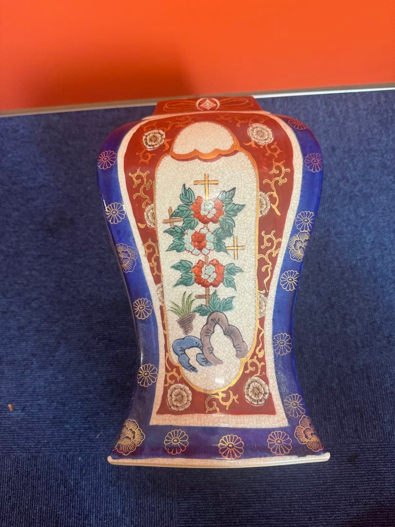 1862 薩摩焼 花鳥図 沈香壺 飾壺 高38cm 時代物