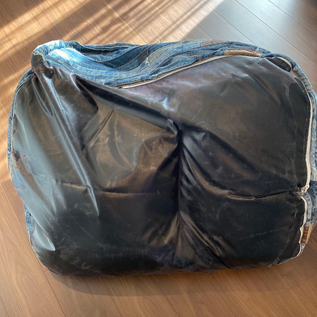 デニム生地 ビーズクッション 2つセット ソファー パッチワーク - メルカリ