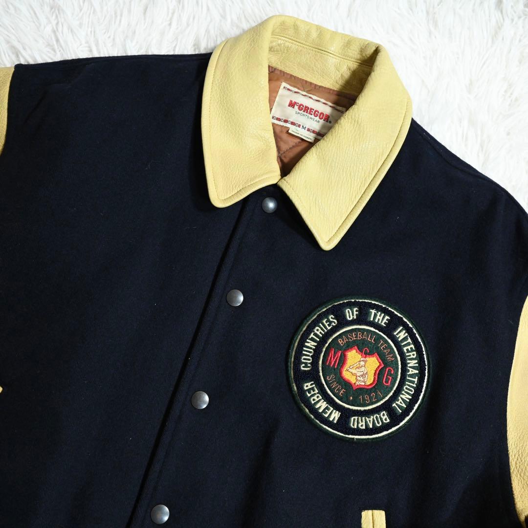 80s 90s マックレガー スタジャン レザージャケット レザー切り替え