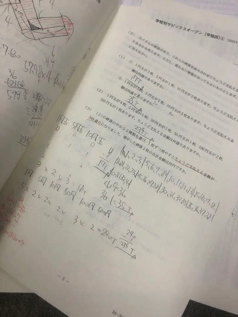 早稲田アカデミー 早稲田中 模試計8回 オープン/合格/サピックス 2024年