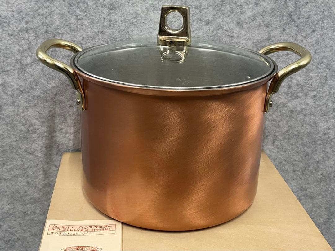 銅製 両手鍋 蓋付き - メルカリ