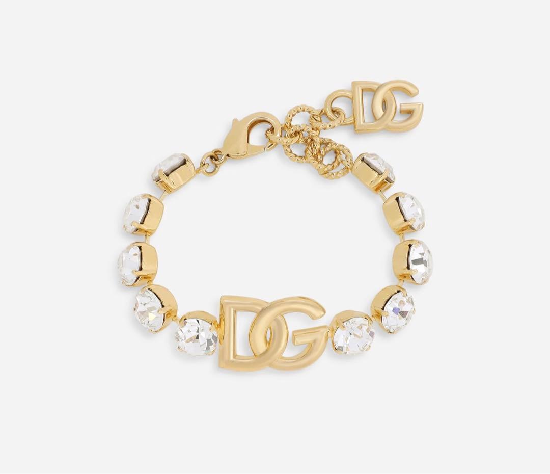 DOLCE&GABBANA ドルガバ ラインストーンブレスレット ゴールド - メルカリ