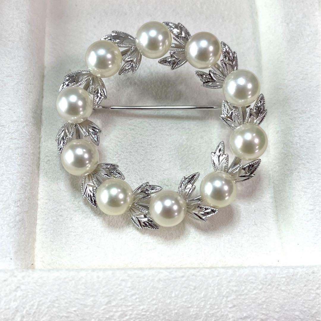 ミキモト ブローチ 葉彫り 入学式 卒業式 結婚式 刻印 ブランド 本体