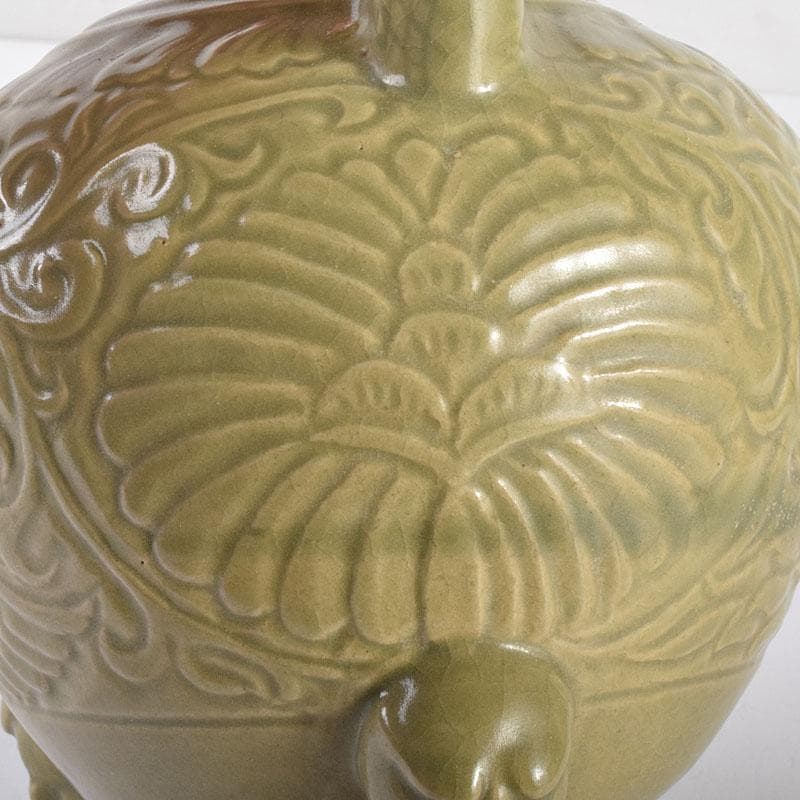 中国 龍泉窯 青磁 三つ足 神獣口水注瓶 C 7054 - メルカリ