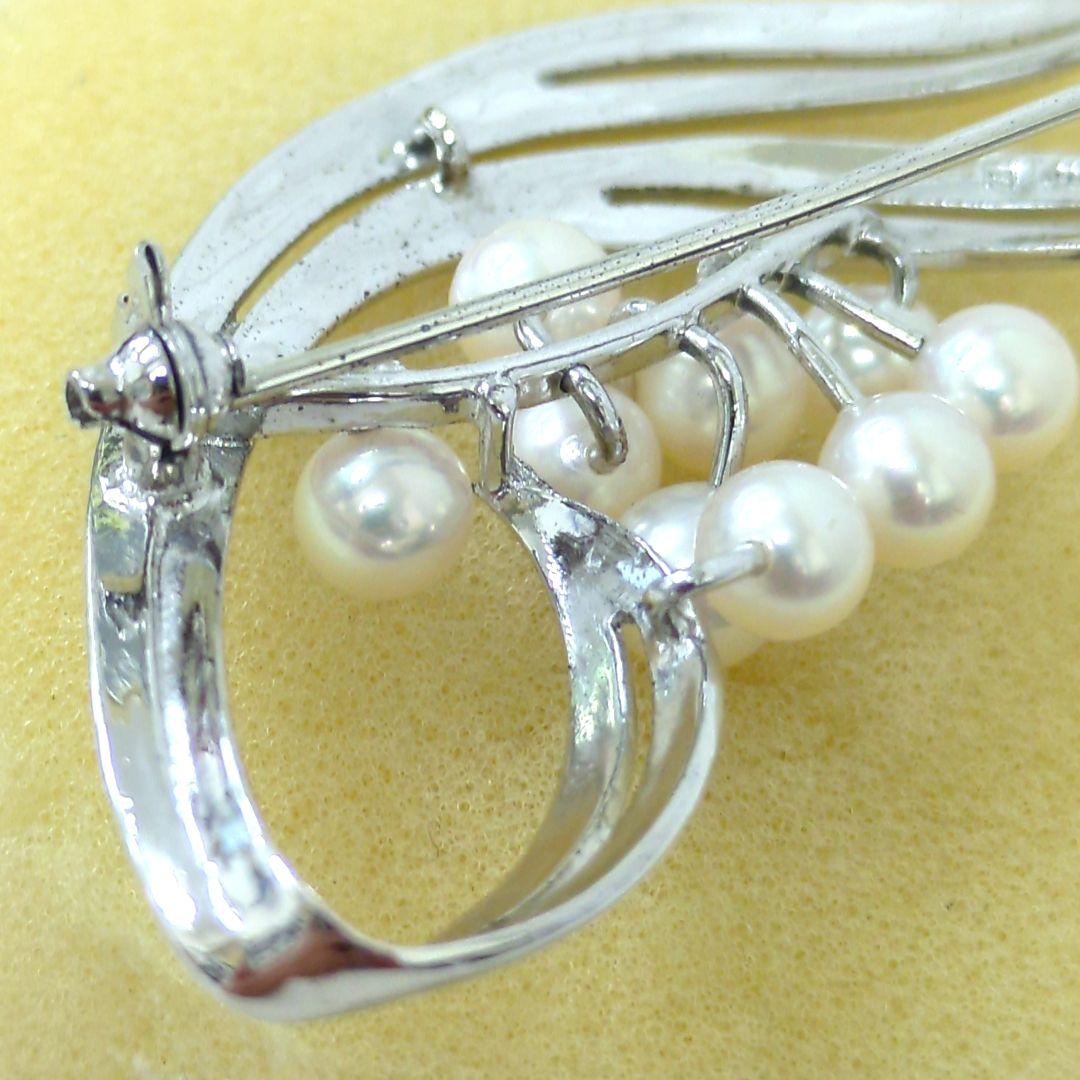 MIKIMOTO ミキモト パール 9粒 シルバー ブローチ | Einkaufen bei