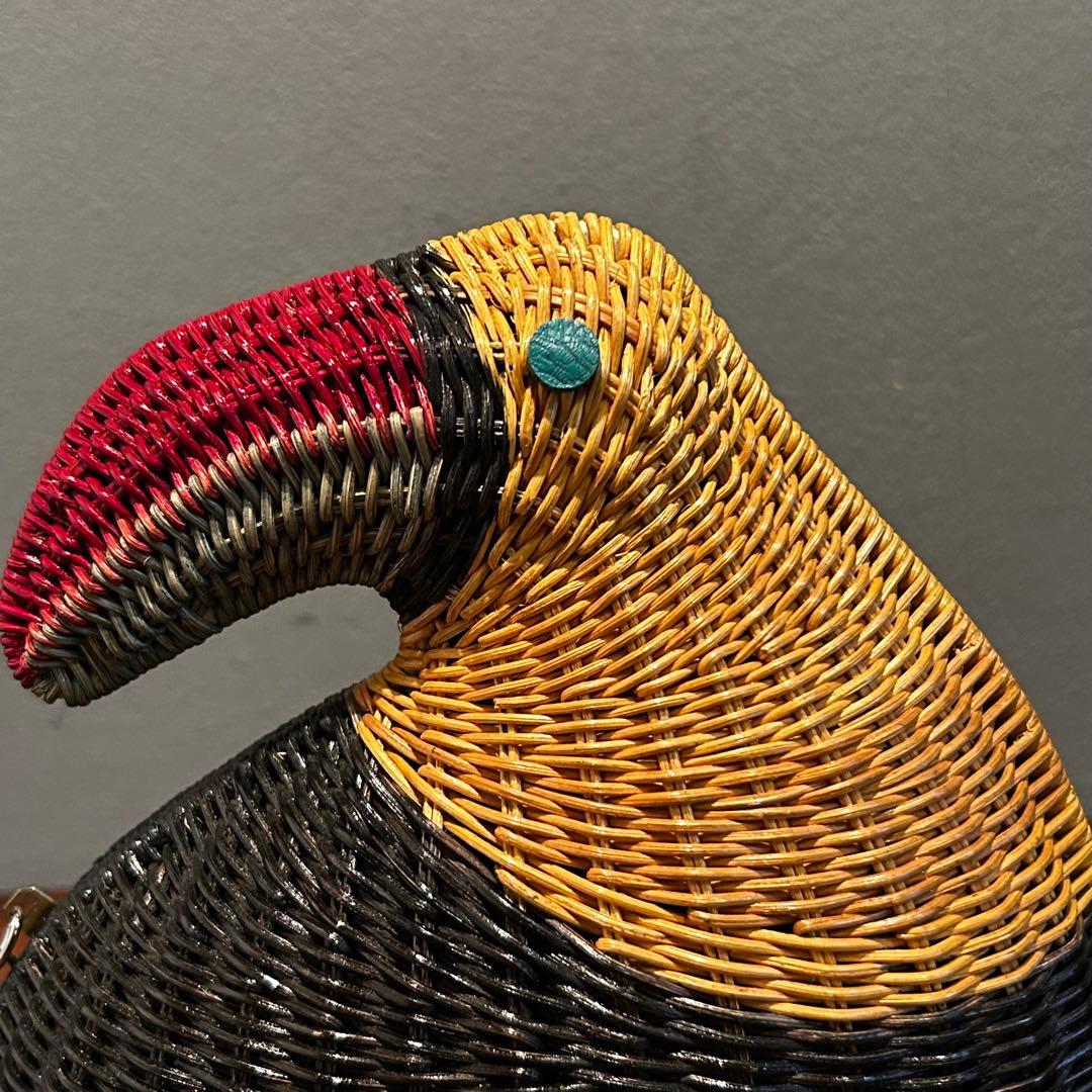 匿名配送】SERPUI 鳥型 かごバッグ オウム チェーンストラップ 夏