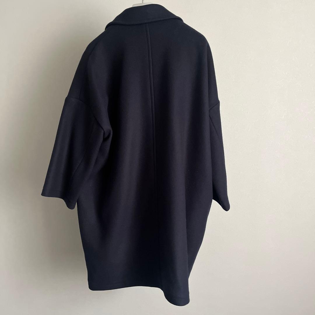 FRAMeWORKフレームワーク ロングPコート38 ネイビー タグ・ボタン付き