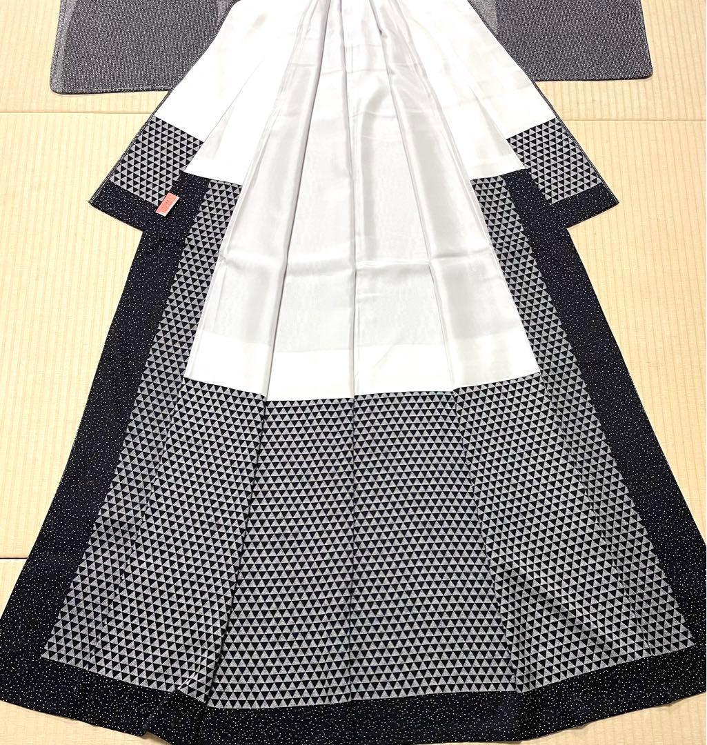 モノトーン 染め 矢絣の地紋 モダン 残布 ガード加工