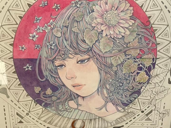 ☆木村智博「かすかな思い」木製パネル アクリルガッシュ 色鉛筆 鉛筆