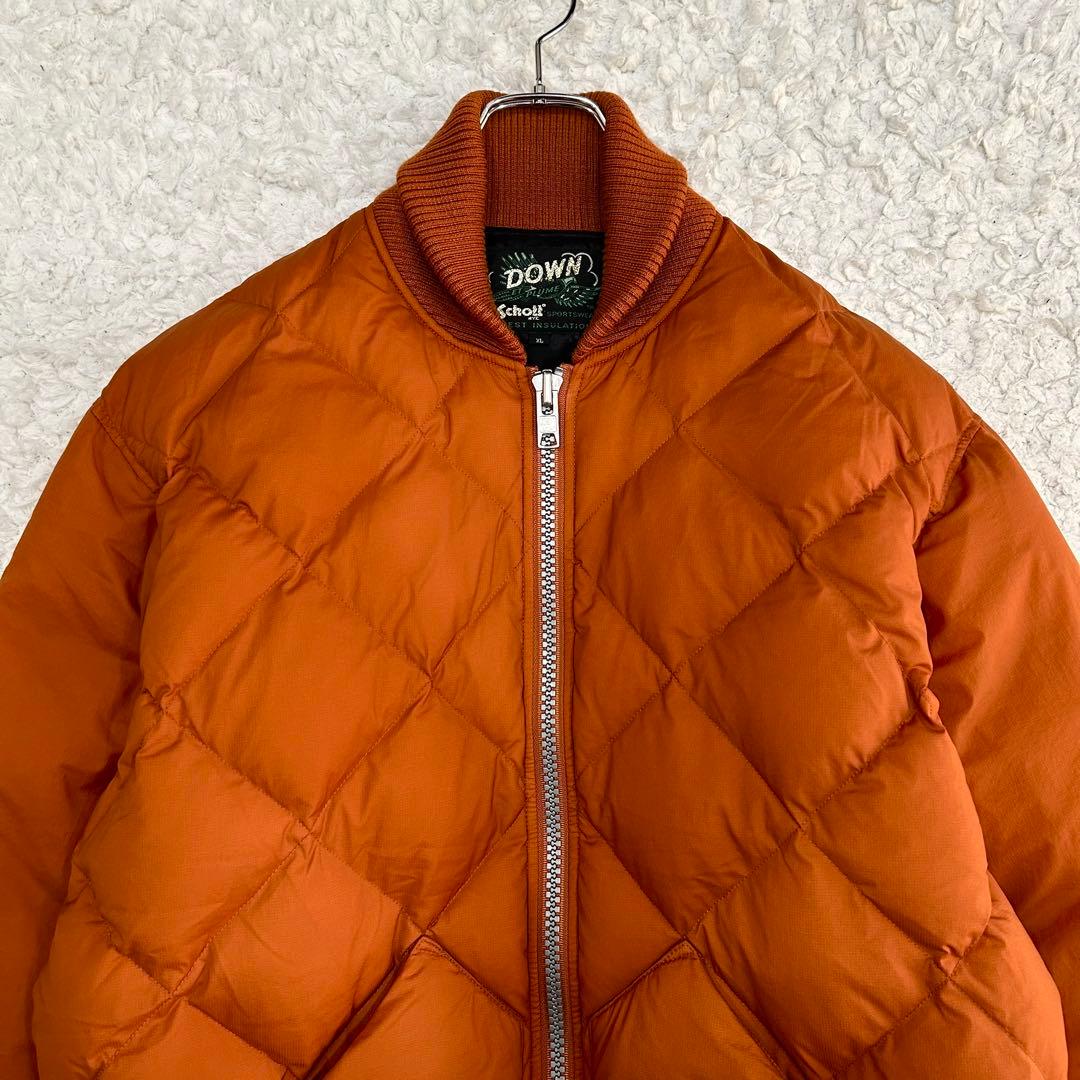 Schott キルティング軽量ダウン XL オレンジ 撥水 - メルカリ