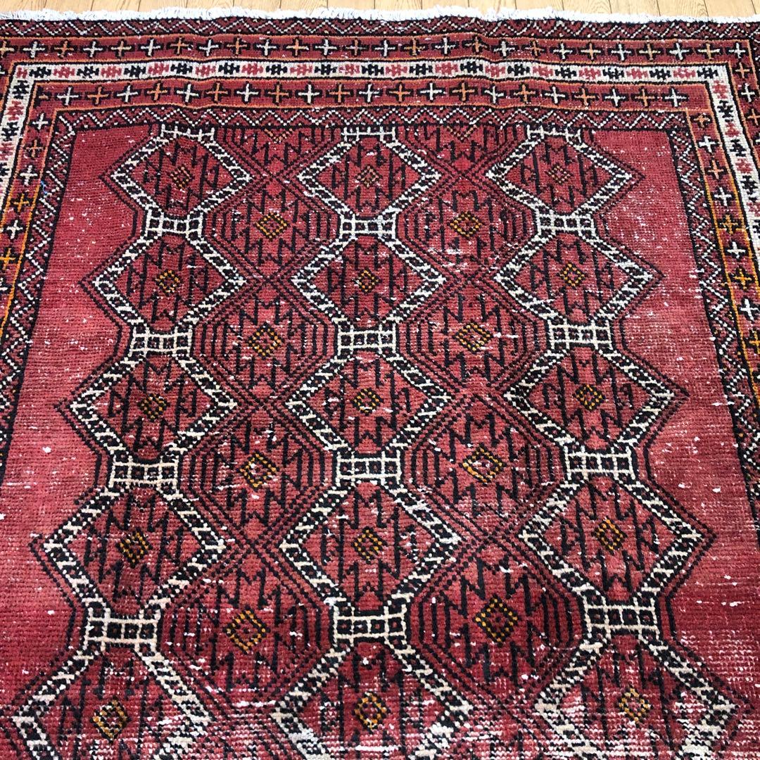 ペルシャ絨毯 ヴィンテージラグ 206×122cm 手織り オールドpersia