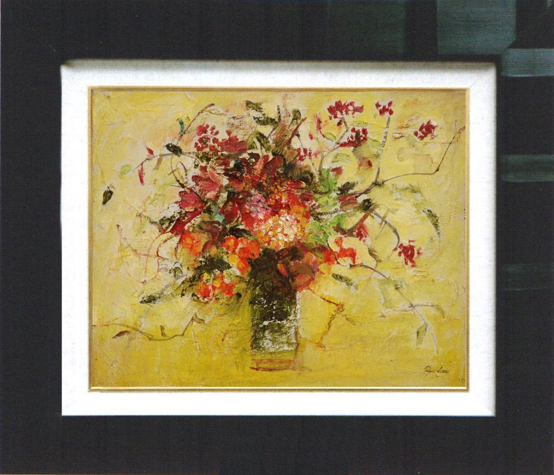 油絵 菅家令子 絵 絵画 インテリア 額付(銀) F4-070702 花 - メルカリ