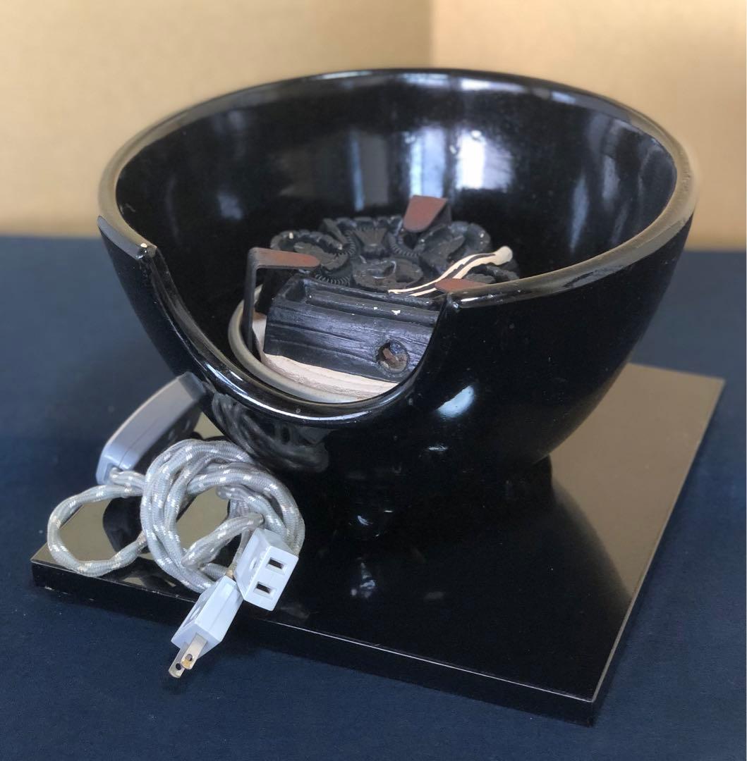 レ》茶道具 野々田式風炉型電熱器 黒真塗 敷板一体型 元箱 260221け5