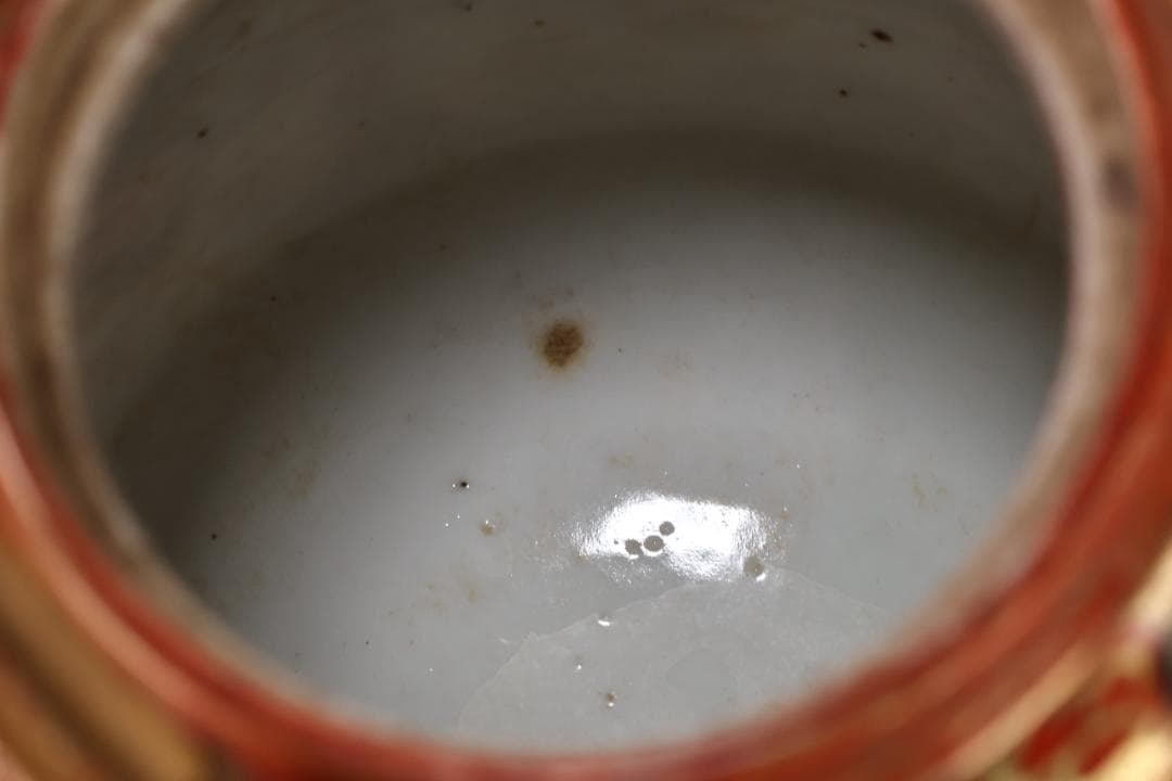 明治期 九谷造 赤絵 花鳥唐子図 注水 急須 重さ347g 茶道具 煎茶道具