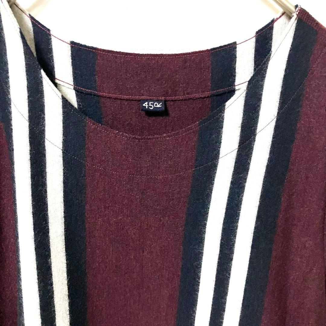 45R 45rpm ロングワンピース　0 ウール　ボルドー　バーガンディ 赤煉瓦色ロングコートワンピース – ManusMachina