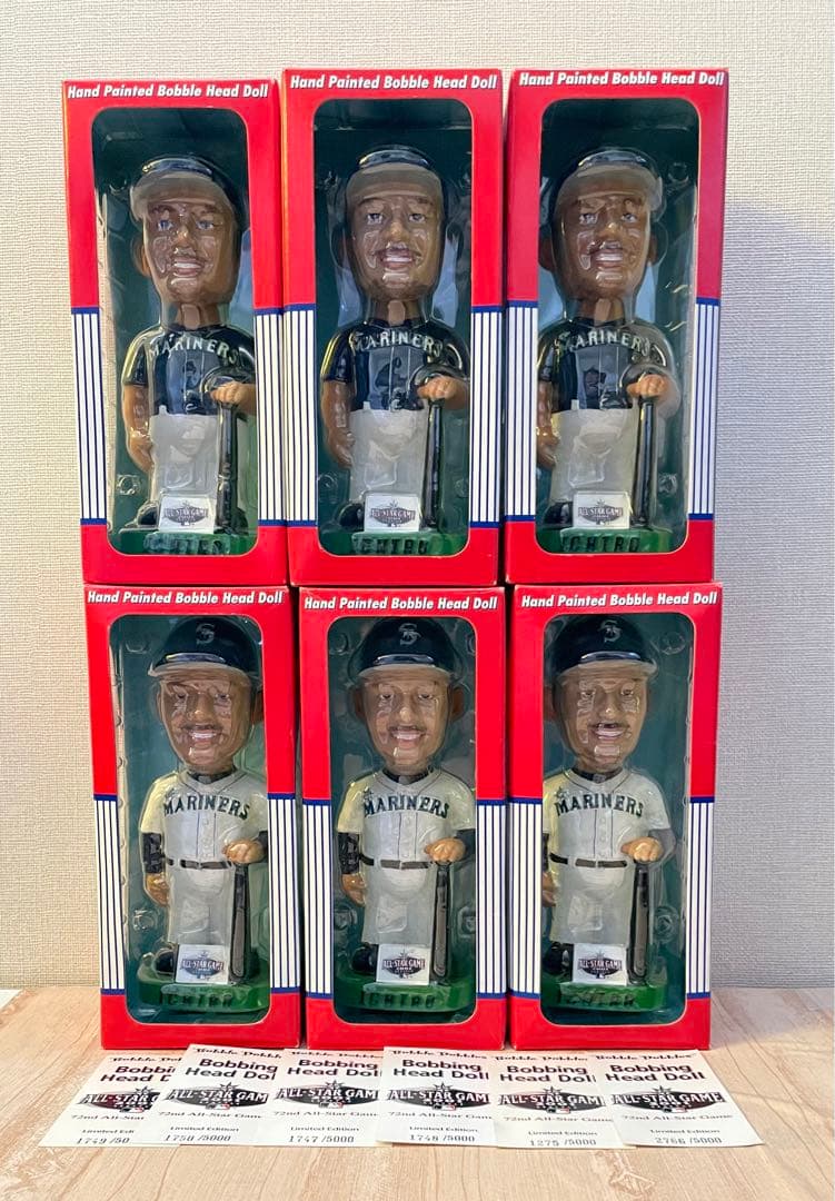 ボブルヘッド6体チケット付き・イチロー・マリナーズ・オールスターゲーム2001 シアトル・マリナーズ イチロー＆フリオ・ロドリゲス 2001＆2022新人王