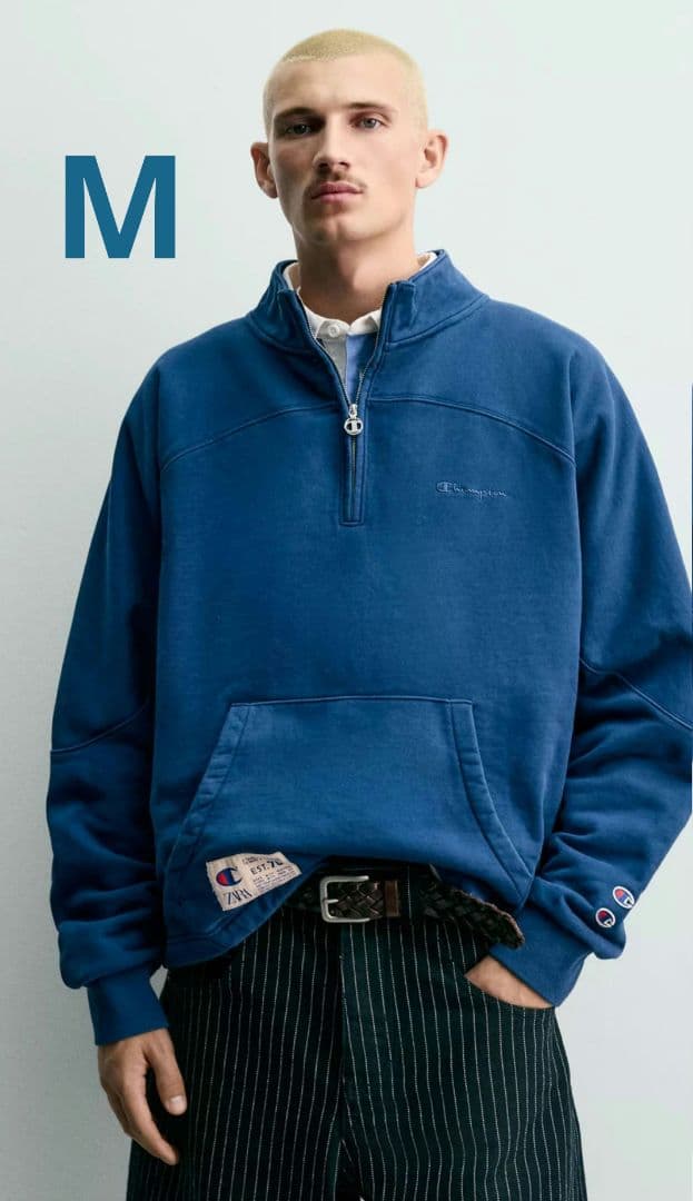 CHAMPION ® X ZARA ジッパーネック スウェットシャツ - メルカリ