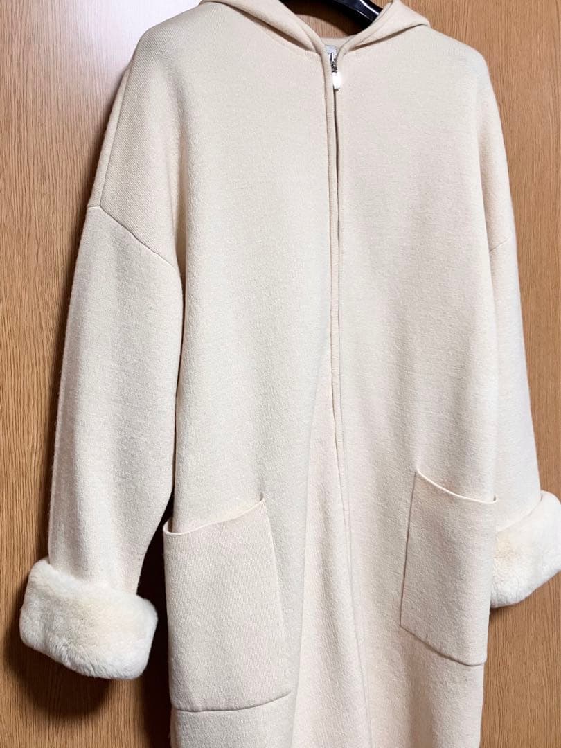 美品 ネミカ 2way カーディガン ニット レッキスラビットファー アウター