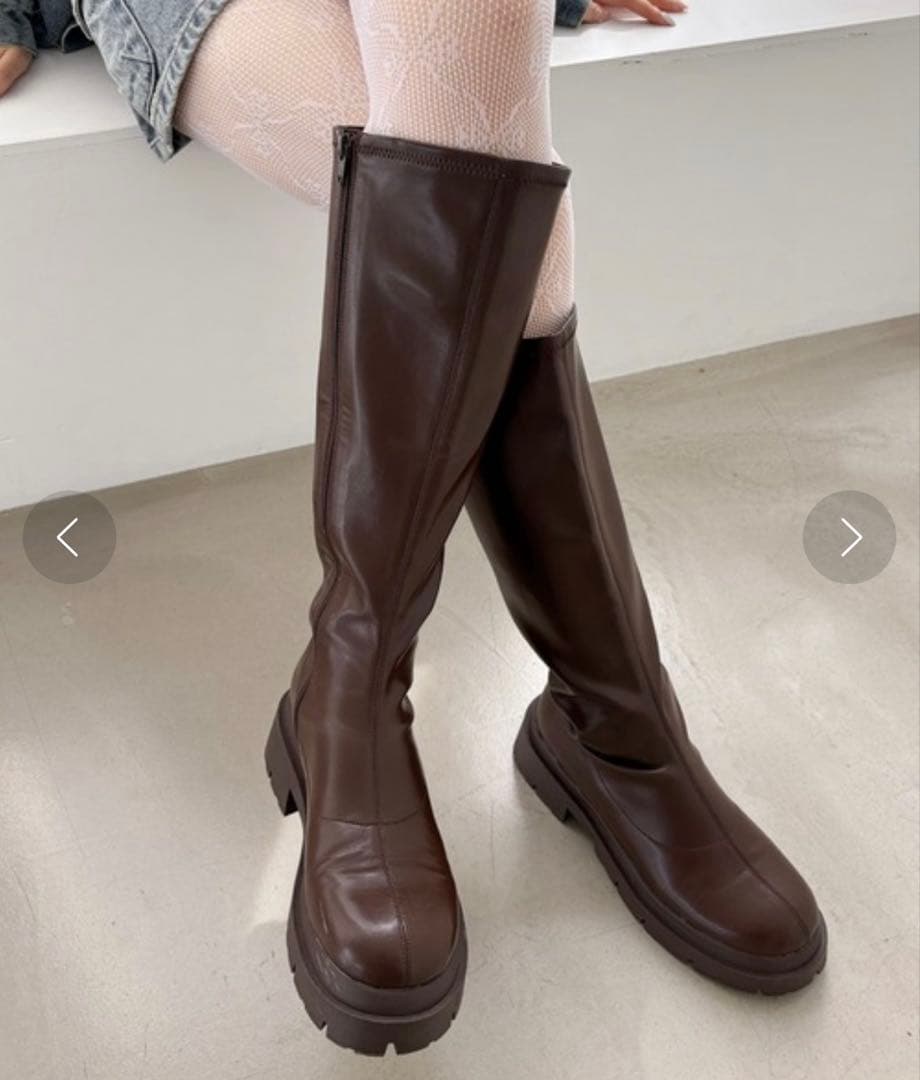 Heather ロングブーツ ブラウン Lサイズ 美品 Heather（ヘザー） ブーツ 「累計10万本」楽ちんなのに美脚！秋冬No.1