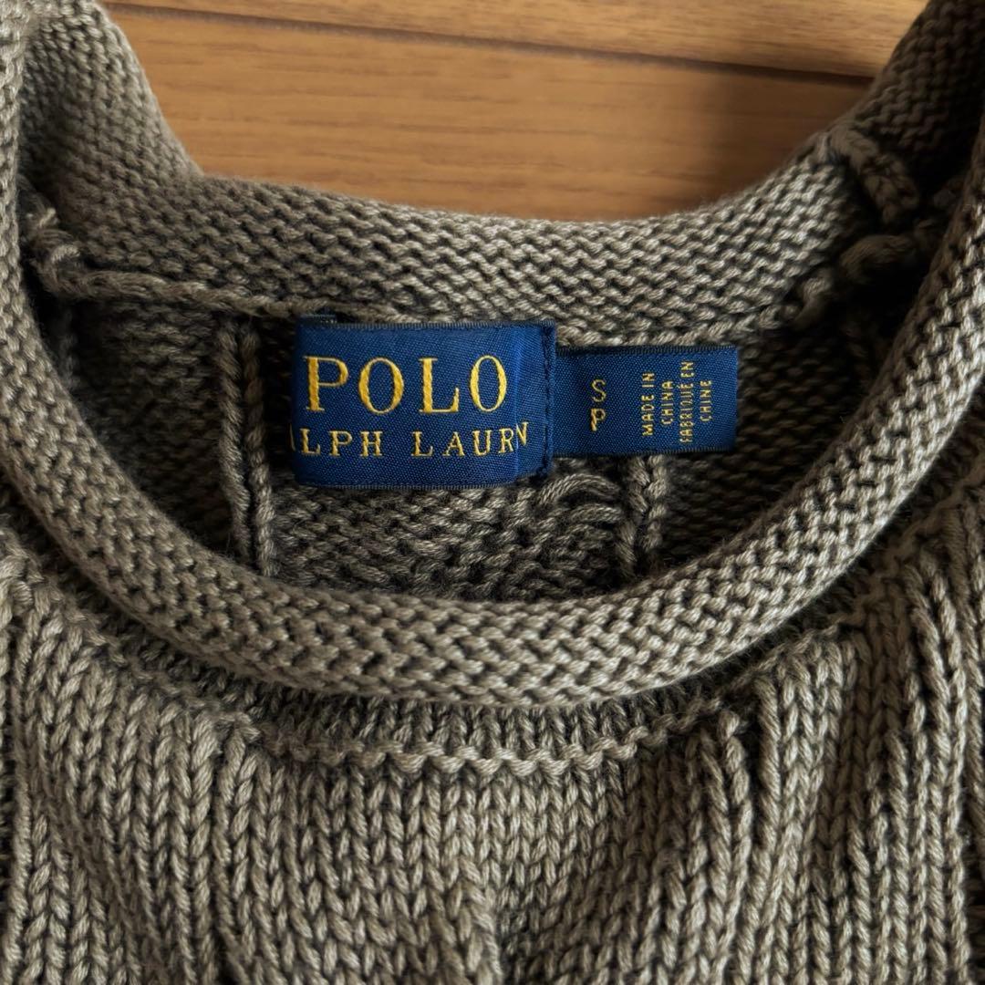 POLO RALPH LAUREN コットンケーブルニット 刺繍 エンブレム - メルカリ