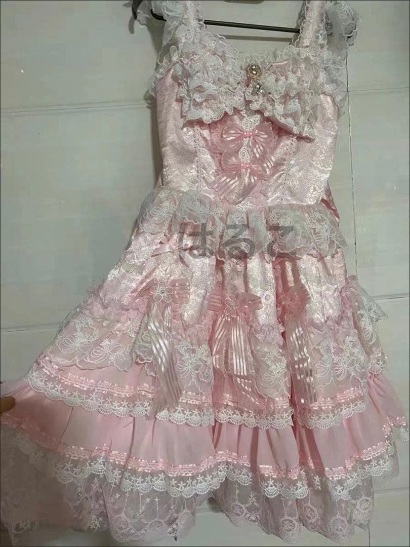 月下桜頌】ピンク ゴスロリ・ロリータドレス 甘ロリ ロリィタJSK