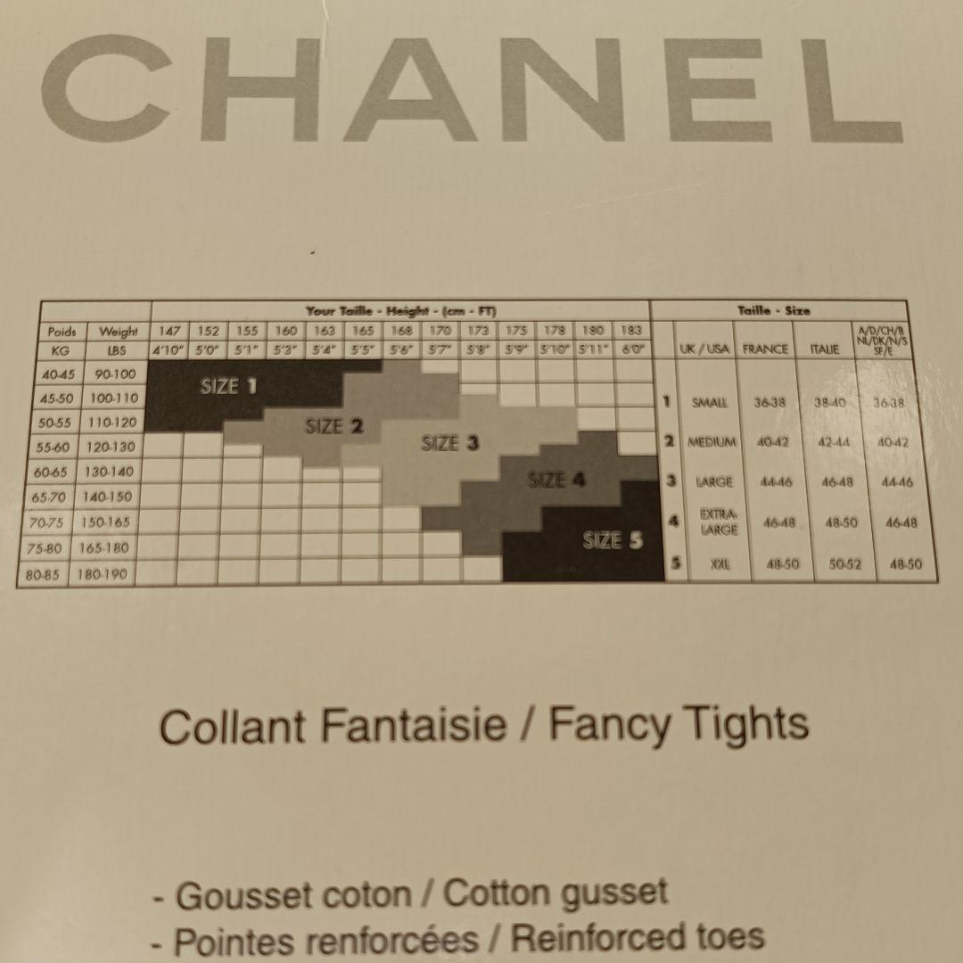 CHANELロゴプリントタイツ サイズ 2 タグなし - メルカリ